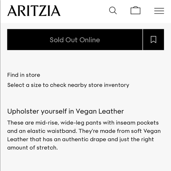 NWT Aritzia Babaton Knightly black vegan leather pants, size 2 - Picture 3 of 4
